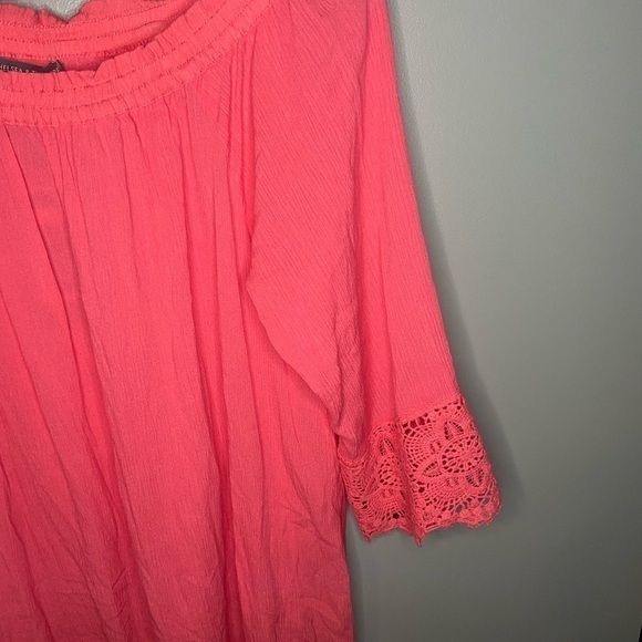 NWT Nordstrom x Chelsea & Theodore Gauze Summer Top - Calypso Coral - Picture 5 of 7